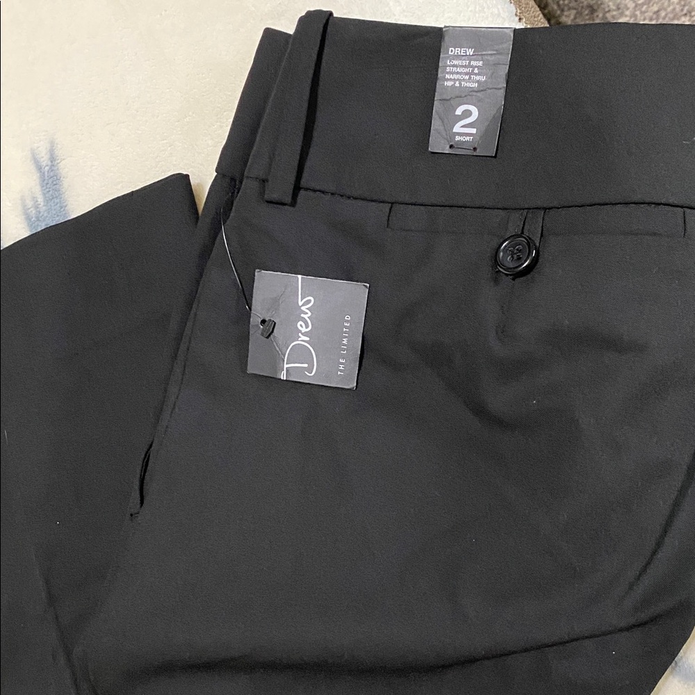The Limited DREW Black Tailored Wide-Leg Pants NEW! 2 Short